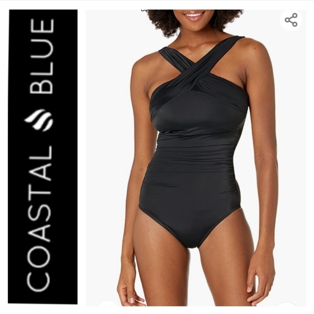 🐳Coastal Blue Women's Control One Piece Swimsuit. Size S